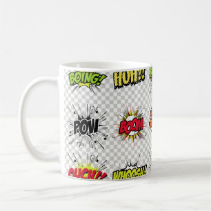 abstracte set kunstobjecten van de pop op een spec koffiemok