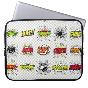 abstracte set kunstobjecten van de pop op een spec laptop sleeve
