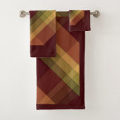 Abstracte set met grondtoonbankhanddoeken bad handdoek (Insitu)