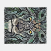 Abstracte Shabby Chic King Lion Fleece Deken (Voorkant (Horizontaal))