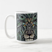 Abstracte Shabby Chic King Lion Koffiemok (Links)