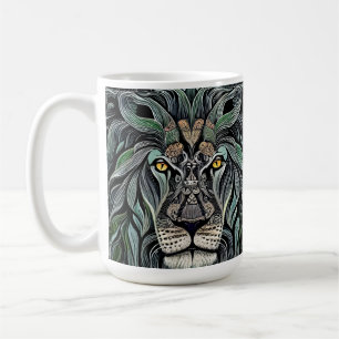 Abstracte Shabby Chic King Lion Koffiemok