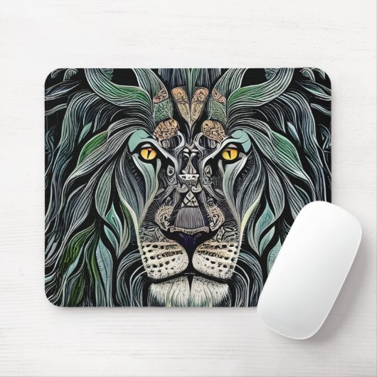 Abstracte Shabby Chic King Lion Muismat (Met muis)