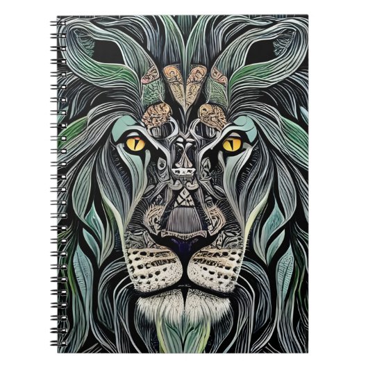 Abstracte Shabby Chic King Lion Notitieboek (Voorkant)