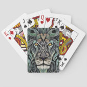 Abstracte Shabby Chic King Lion Pokerkaarten (Achterkant)