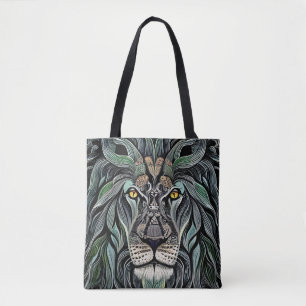 Abstracte Shabby Chic King Lion Tote Bag