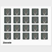 Abstracte Shabby Chic King Lion Vierkante Sticker (Vel)