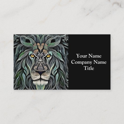 Abstracte Shabby Chic King Lion Visitekaartje (Voorkant)