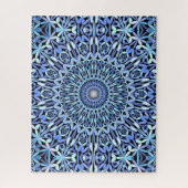Abstracte Shades van Blue Floral Mandala Pattern Legpuzzel (Verticaal)