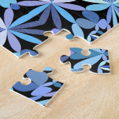 Abstracte Shades van Blue Floral Mandala Pattern Legpuzzel (Zijkant)