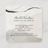 Abstracte Shapes Jewelry Designer Chic Square Busi Vierkante Visitekaartje (Achterkant)