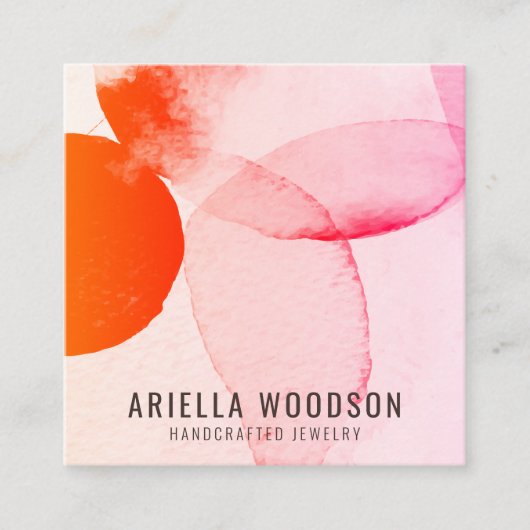 Abstracte Shapes Jewelry Designer Chic Vierkante Visitekaartje (Voorkant)