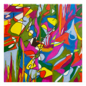 Abstracte Sharpie Art, "Jazz Feature" Glanzend Pos Perfect Poster (Voorkant)