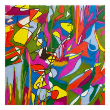 Abstracte Sharpie Art, "Jazz Feature" Glanzend Pos