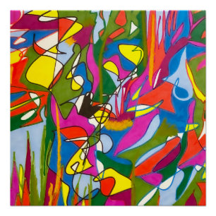 Abstracte Sharpie Art, "Jazz Feature" Glanzend Pos Perfect Poster