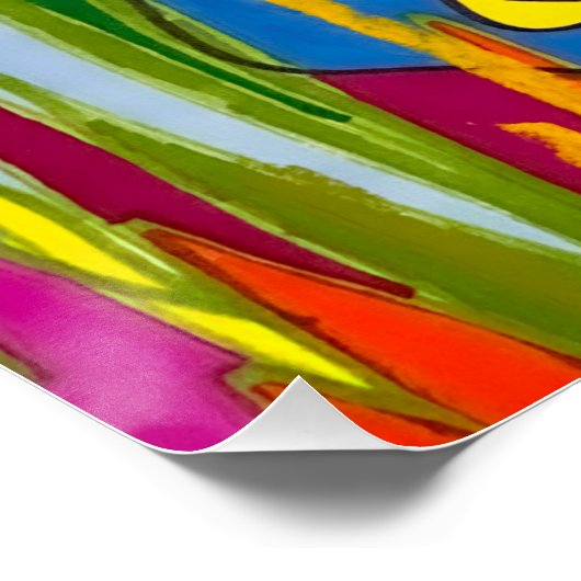 Abstracte Sharpie Art, "Jazz Feature" Glanzend Pos Perfect Poster (Hoek)