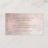 Abstracte Sieradenontwerper Dusty Pink Brush Paint Visitekaartje (Achterkant)