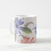 abstracte sierbloemolie, verfwand koffiemok (Voorkant links)