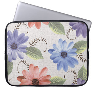 abstracte sierbloemolie, verfwand laptop sleeve