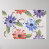 abstracte sierbloemolie, verfwand poster (Voorkant)
