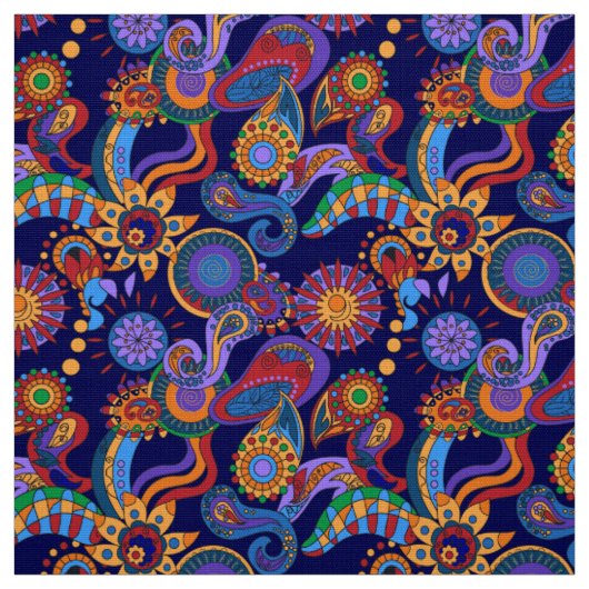 Abstracte sierelementen hippie stijl stof (Swatch)