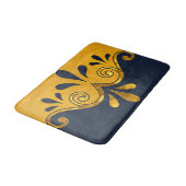 Abstracte siervorm in marinesblauw en goud badmat (Gekanteld)