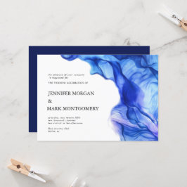 Abstracte Silk Blue bruiloft uitnodiging