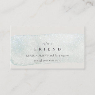 Abstracte Silver Aqua Brush Stoke Refre a Friend Visitekaartje