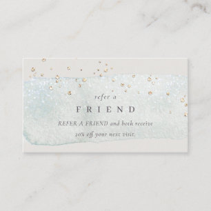 Abstracte Silver Aqua Brush Stoke Refre a Friend Visitekaartje