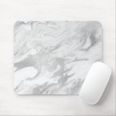 Abstracte Silver Gray Carrara White Marble Muismat (Met muis)