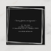 Abstracte Silver Lijsten Moderne Professional Vierkante Visitekaartje (Achterkant)