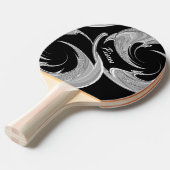 Abstracte Silver Pisces Zodiac Tafeltennisbatje (Voorkant Gekanteld)
