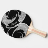 Abstracte Silver Pisces Zodiac Tafeltennisbatje (Zijkant)