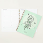 Abstracte Simple Line Art-illustratie van vrouw Planner (Display)