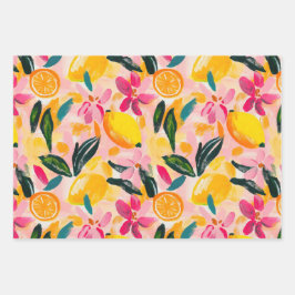 ABSTRACTE SINAASAPPEL EN BLOEMEN DECORATIEVE PAPER