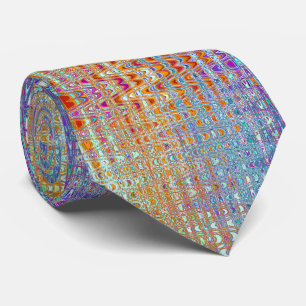 Abstracte Sinaasappel en witte Retro Boomerang Wav Stropdas