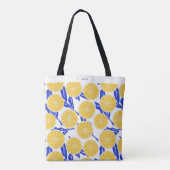 Abstracte Sinaasappels en Blauwe Bladeren Patroon Tote Bag (Achterkant)