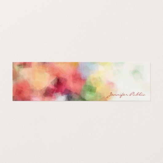 Abstracte Sjabloon Modern Handgeschreven Script Visitekaartje (Buitenkant ongevouwen)