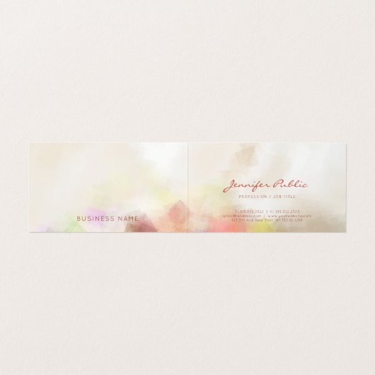 Abstracte Sjabloon Modern Handgeschreven Script Visitekaartje (Binnenkant ongevouwen)