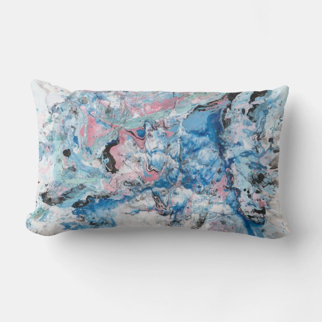 Abstracte Sjabloon Modern Roze Blauw Paars Kussen (Voorkant)