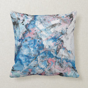 Abstracte Sjabloon Moderne marmer Roze Blauw Kussen