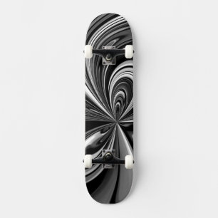 Abstracte skateboard van zwarte en witte bol
