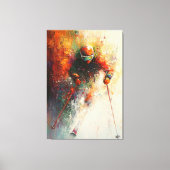 Abstracte Skier Art - Wintersport Actie Canvas Afdruk (Voorkant)