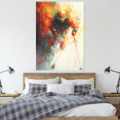 Abstracte Skikunst - Wintersportactie Canvas Afdruk (Insitu (Slaapkamer))