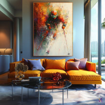 Abstracte Skikunst - Wintersportactie