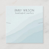 Abstracte Sky Blue Waves Ketting Band Sjabloon Vierkante Visitekaartje (Voorkant)