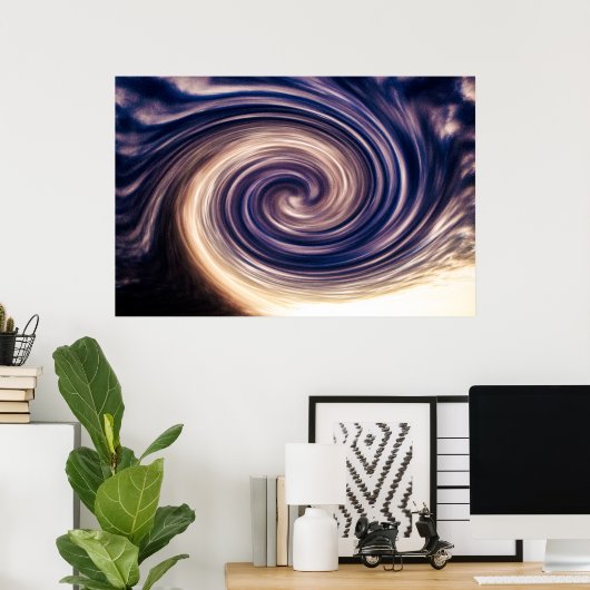 Abstracte Sky Twirl Poster (Thuiskantoor)
