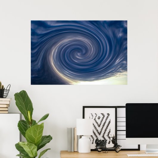 Abstracte Sky Twirl Poster (Thuiskantoor)
