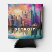 Abstracte skyline van Detroit Blikjeskoeler (Voorkant)