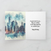 Abstracte skyline van new york gelukkige verjaarda kaart (Binnen)